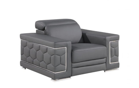 296 Dark Gray Chair – Genuine LeatherModel:  296-GREY-CH