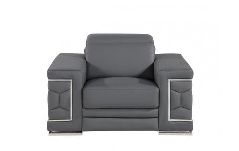296 Dark Gray Chair – Genuine LeatherModel:  296-GREY-CH