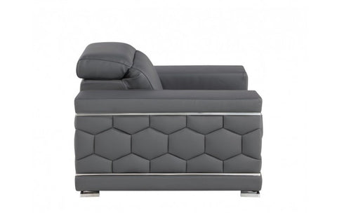 296 Dark Gray Chair – Genuine LeatherModel:  296-GREY-CH