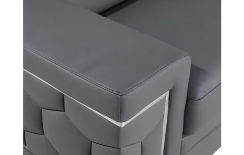 296 Dark Gray Sofa – Genuine LeatherModel:  296-GREY-S