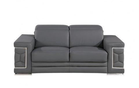 296 Dark Gray Loveseat – Genuine LeatherModel:  296-GREY-L