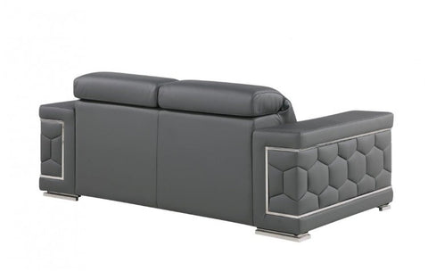296 Dark Gray Loveseat – Genuine LeatherModel:  296-GREY-L
