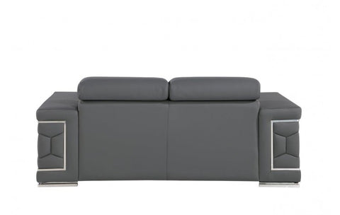 296 Dark Gray Loveseat – Genuine LeatherModel:  296-GREY-L