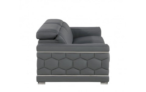 296 Dark Gray Loveseat – Genuine LeatherModel:  296-GREY-L