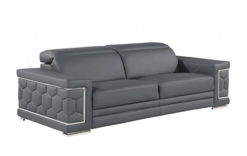 296 Dark Gray Sofa – Genuine LeatherModel:  296-GREY-S