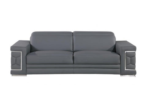 296 Dark Gray Sofa – Genuine LeatherModel:  296-GREY-S