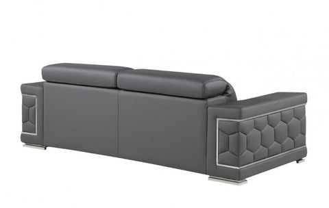 296 Dark Gray Sofa – Genuine LeatherModel:  296-GREY-S