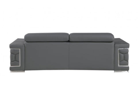 296 Dark Gray Sofa – Genuine LeatherModel:  296-GREY-S
