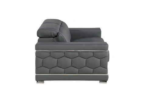 296 Dark Gray Sofa – Genuine LeatherModel:  296-GREY-S