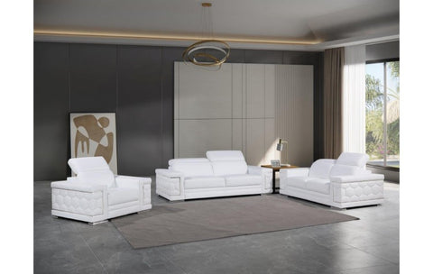 296 White Sofa Set – Genuine LeatherModel:  296-WHITE