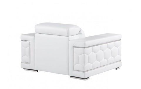 296 White Chair – Genuine LeatherModel:  296-WHITE-CH