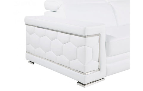 296 White Sofa – Genuine LeatherModel:  296-WHITE-S