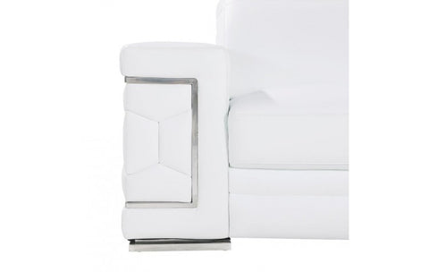 296 White Sofa – Genuine LeatherModel:  296-WHITE-S