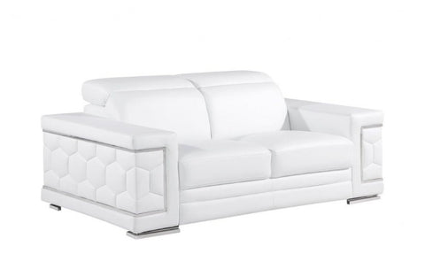 296 White Loveseat – Genuine LeatherModel:  296-WHITE-L