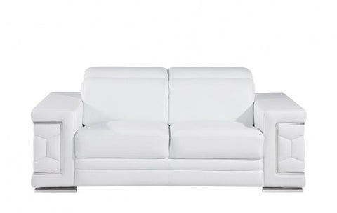296 White Loveseat – Genuine LeatherModel:  296-WHITE-L