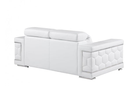 296 White Loveseat – Genuine LeatherModel:  296-WHITE-L