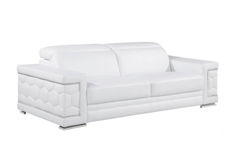 296 White Sofa – Genuine LeatherModel:  296-WHITE-S