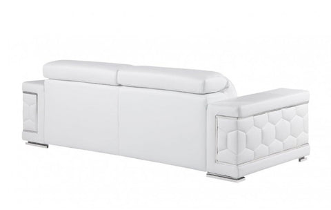 296 White Sofa – Genuine LeatherModel:  296-WHITE-S