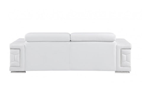 296 White Sofa – Genuine LeatherModel:  296-WHITE-S
