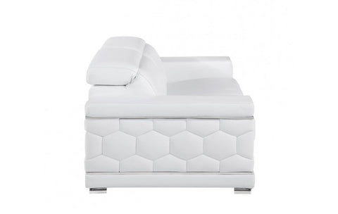 296 White Sofa – Genuine LeatherModel:  296-WHITE-S