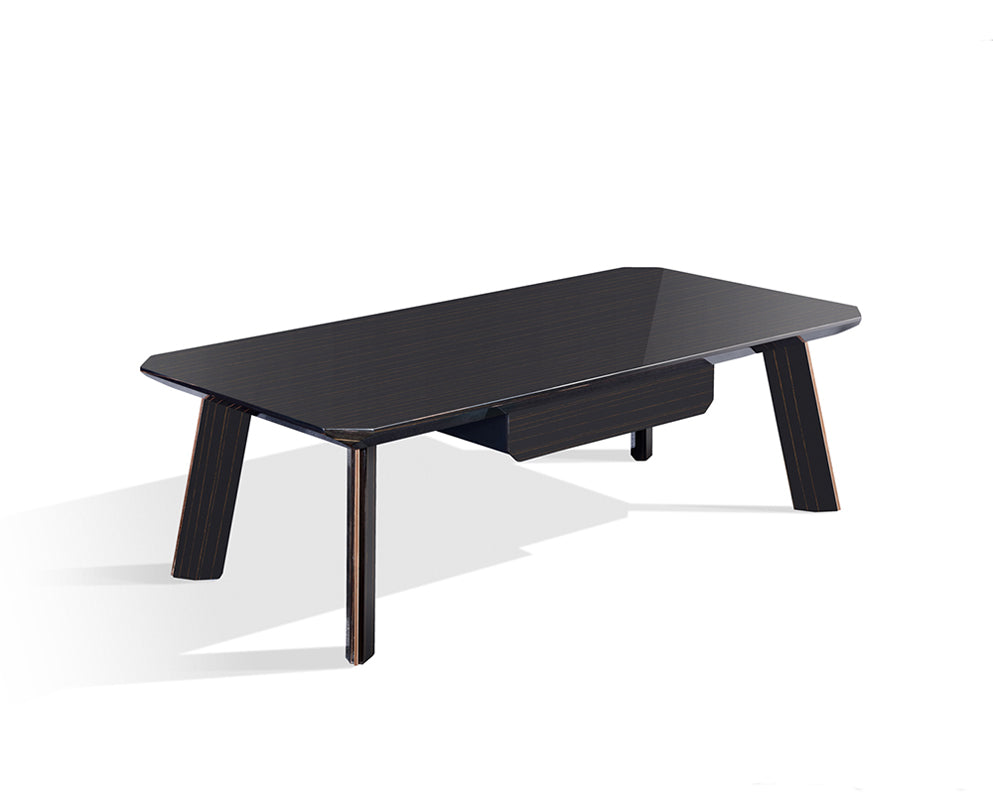 Modrest Chadwick Modern Ebony & Rosegold Coffee Table Model VGHB297D-EBN