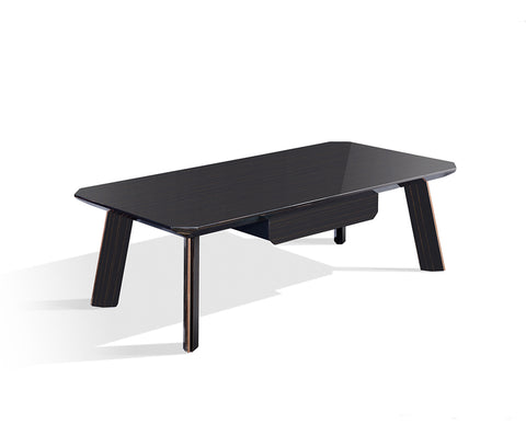 Modrest Chadwick Modern Ebony & Rosegold Coffee Table Model VGHB297D-EBN