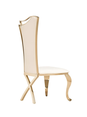 Modrest Bonnie Modern Beige Velvet & Champagne Gold Dining Chair (Set Of 2) Model VGZA-Y906-BGE-GLD