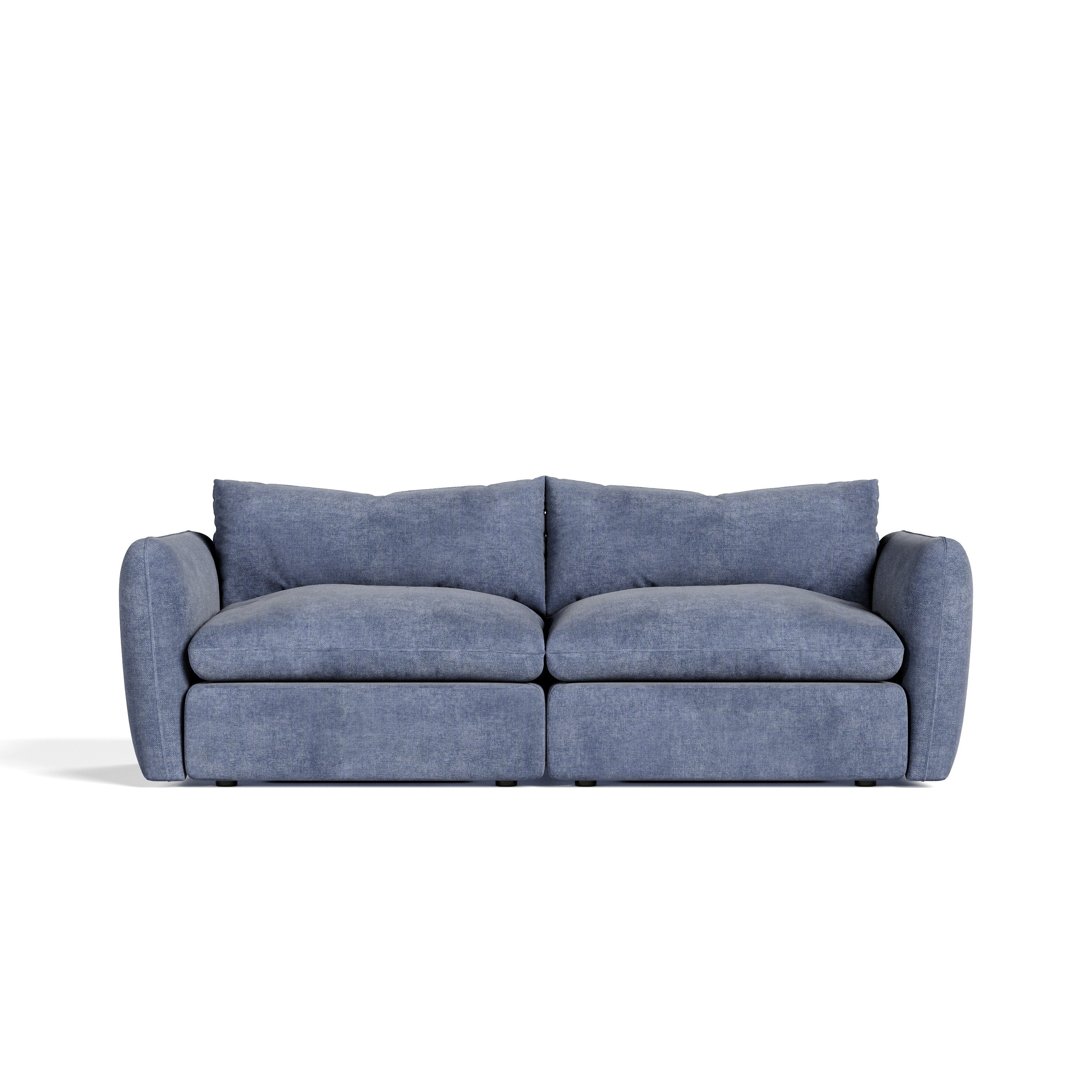 Divani Casa Kinsey Modern Blue Fabric Modular Sectional Sofa 2 Piece Sectional Model VGKK-KF.8035-MOD-NAVY-2-Piece Sectional