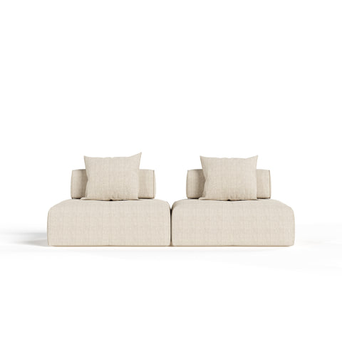 Divani Casa Mondo Modern Modular Beige Fabric Sectional Sofa 2 Piece Sectional Model VGOD-ZW-22033-MOD-BGE-2-Piece Sectional