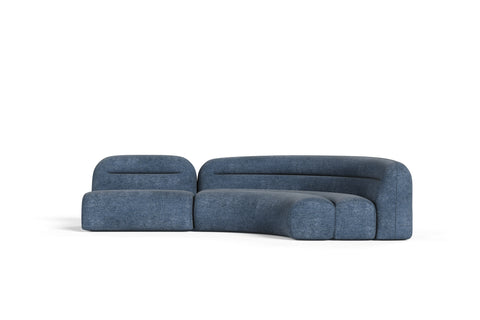 Divani Casa Forman Modern Blue Fabric Modular Sectional Sofa 2 Piece Sectional Model VGOD-ZW-23029-MOD-BLU-2-Piece Sectional