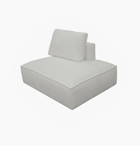 Divani Casa Lulu Modern White Fabric Modular Sectional Sofa With Left Facing Chaise Model VGSX-F22053-LAF-WHT