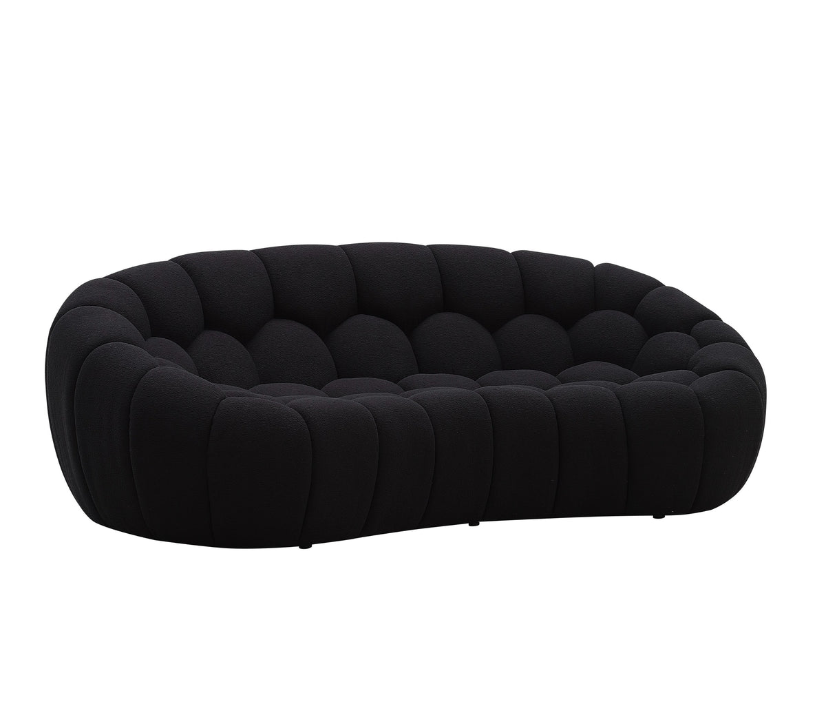 Divani Casa Yolonda Modern Curved Black Fabric Loveseat Model VGEV-2126C-LOV-BLK