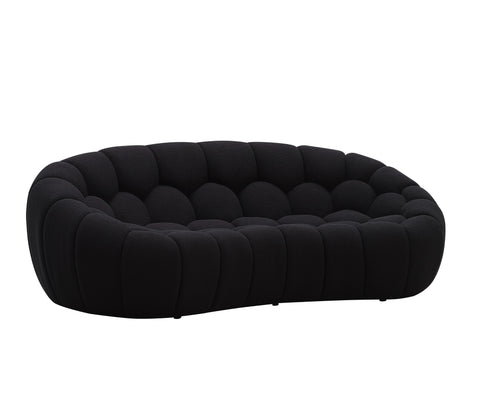 Divani Casa Yolonda Modern Curved Black Fabric Loveseat Model VGEV-2126C-LOV-BLK
