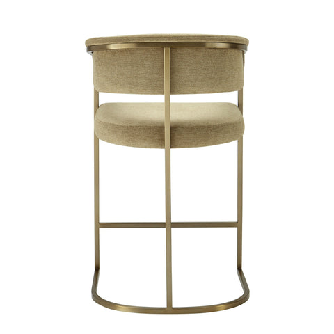 Modrest Sebastian Modern Brown Fabric & Antique Brass Counter Chair Model VGGA-6251CH-C-BRN