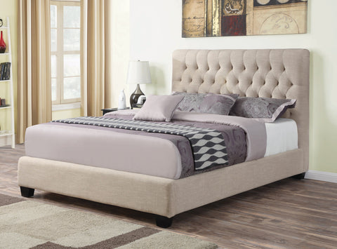 Coaster Chloe Tufted Upholstered Full Bed Oatmeal Model 300007F