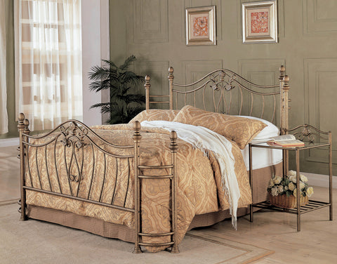 Coaster Sydney Queen Bed Antique Brushed Gold Model 300171Q