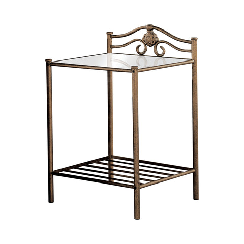 Coaster Sydney 2-shlef Nightstand Antique Brushed Gold Model 300172