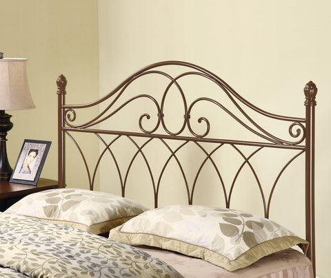 Coaster Zola Full/Queen Metal Scroll Headboard Brown Model 300186QF