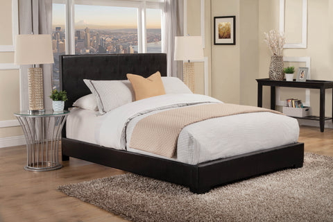 Coaster Conner Eastern King Upholstered Panel Bed Black Model 300260KE