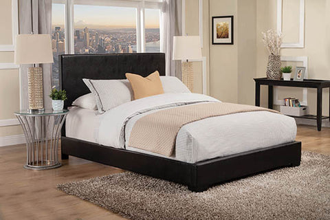 Coaster Conner Queen Upholstered Panel Bed Black Model 300260Q