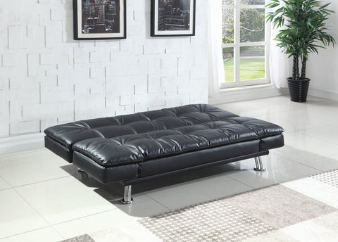Coaster Dilleston Tufted Back Upholstered Sofa Bed Black Model 300281