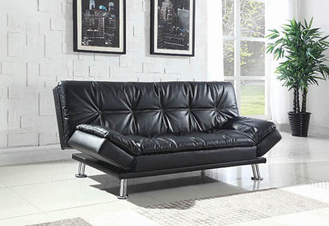 Coaster Dilleston Tufted Back Upholstered Sofa Bed Black Model 300281