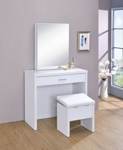 Coaster Harvey 2-piece Vanity Set with Lift-Top Stool White Model 300290