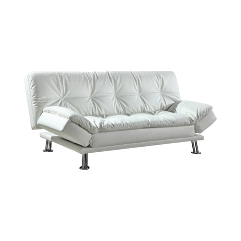 Coaster Dilleston Tufted Back Upholstered Sofa Bed White Model 300291