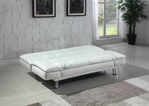 Coaster Dilleston Tufted Back Upholstered Sofa Bed White Model 300291