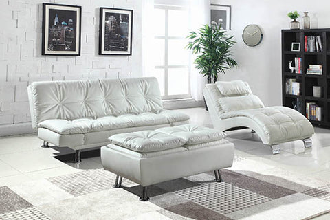 Coaster Dilleston Tufted Back Upholstered Sofa Bed White Model 300291