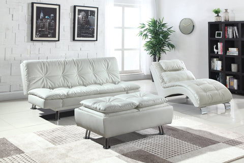 Coaster Dilleston Tufted Back Upholstered Sofa Bed White Model 300291