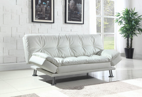 Coaster Dilleston Tufted Back Upholstered Sofa Bed White Model 300291