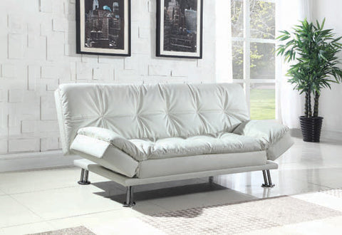 Coaster Dilleston Tufted Back Upholstered Sofa Bed White Model 300291