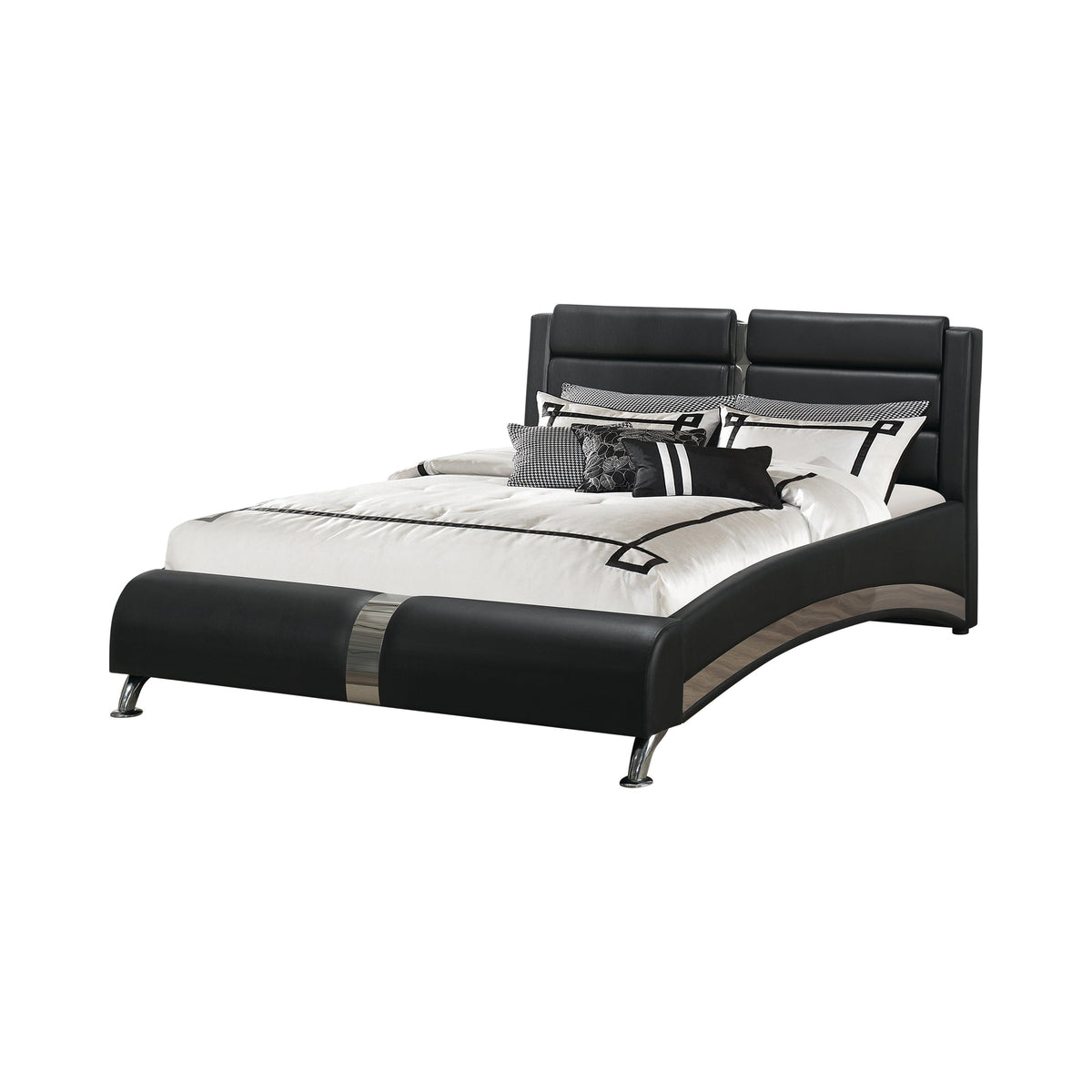 Coaster Jeremaine California King Upholstered Bed Black Model 300350KW